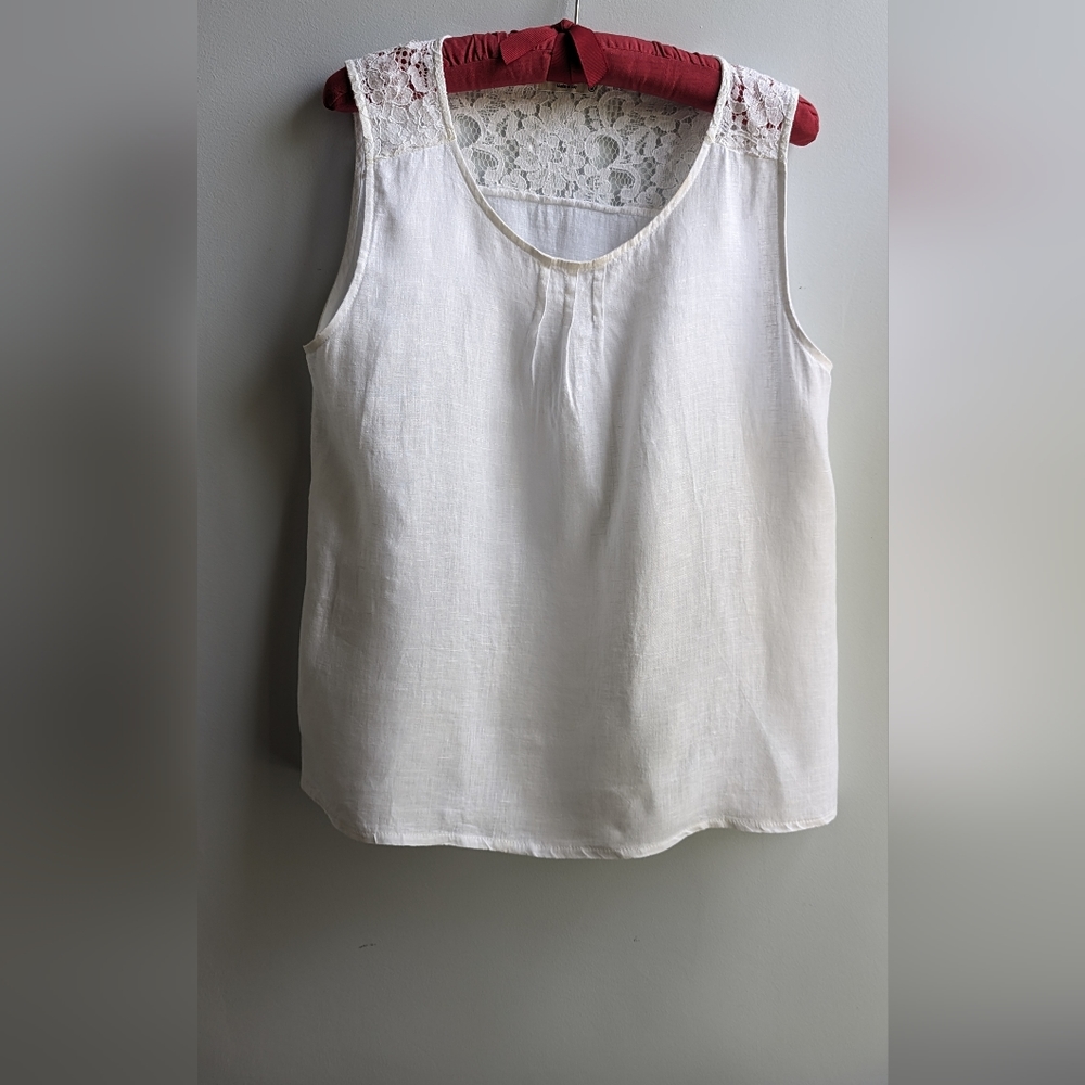 EUC Terzo Millennio Italian Linen Sleeveless Top Size M